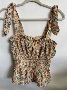 Forever 21 | Floral Tie Strap Crop Top | S
